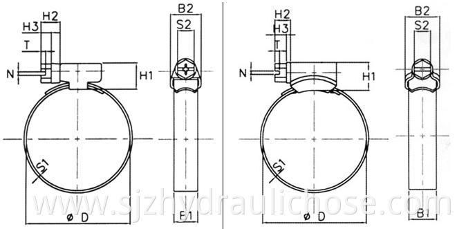 Germany Type Hose Clamp Structure